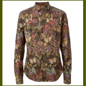 Valentino Camubutterfly Casual Dress Shirt Small